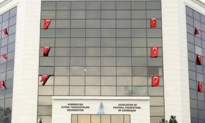 AFFA-nın binası Türkiyə bayraqlarına büründü