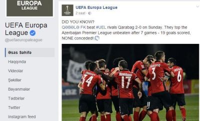 “Qəbələ”nin uğurlu çıxışına UEFA da biganə qalmadı