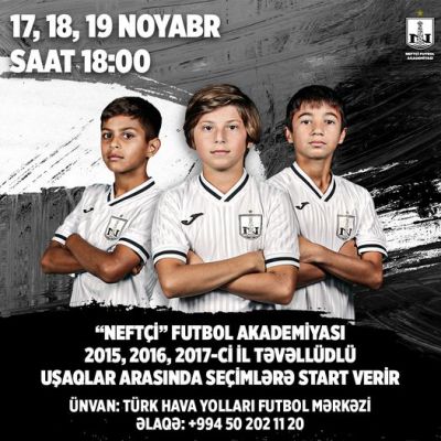 “Neftçi” Futbol Akademiyası seleksiya məşqlərinə start verir