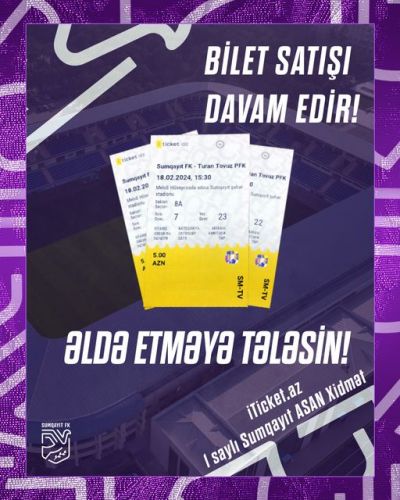 “Sumqayıt” - “Turan Tovuz” oyununa bilet satışı davam edir